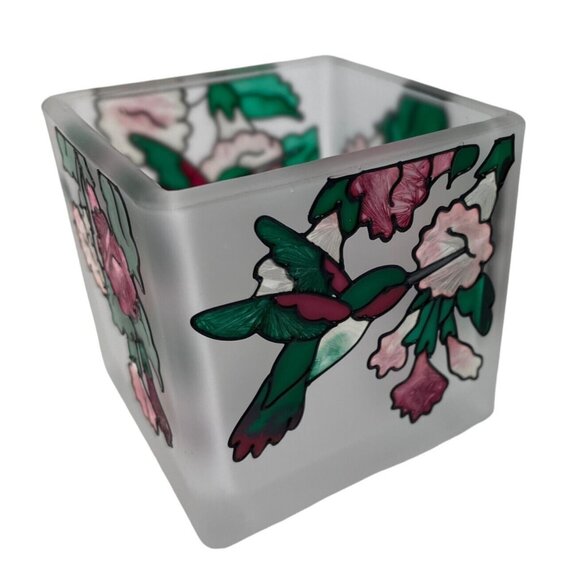 Vintage Joan Baker Designs Hummingbird Candle Holder 3” Hand Painted Flowers - Picture 5 of 10